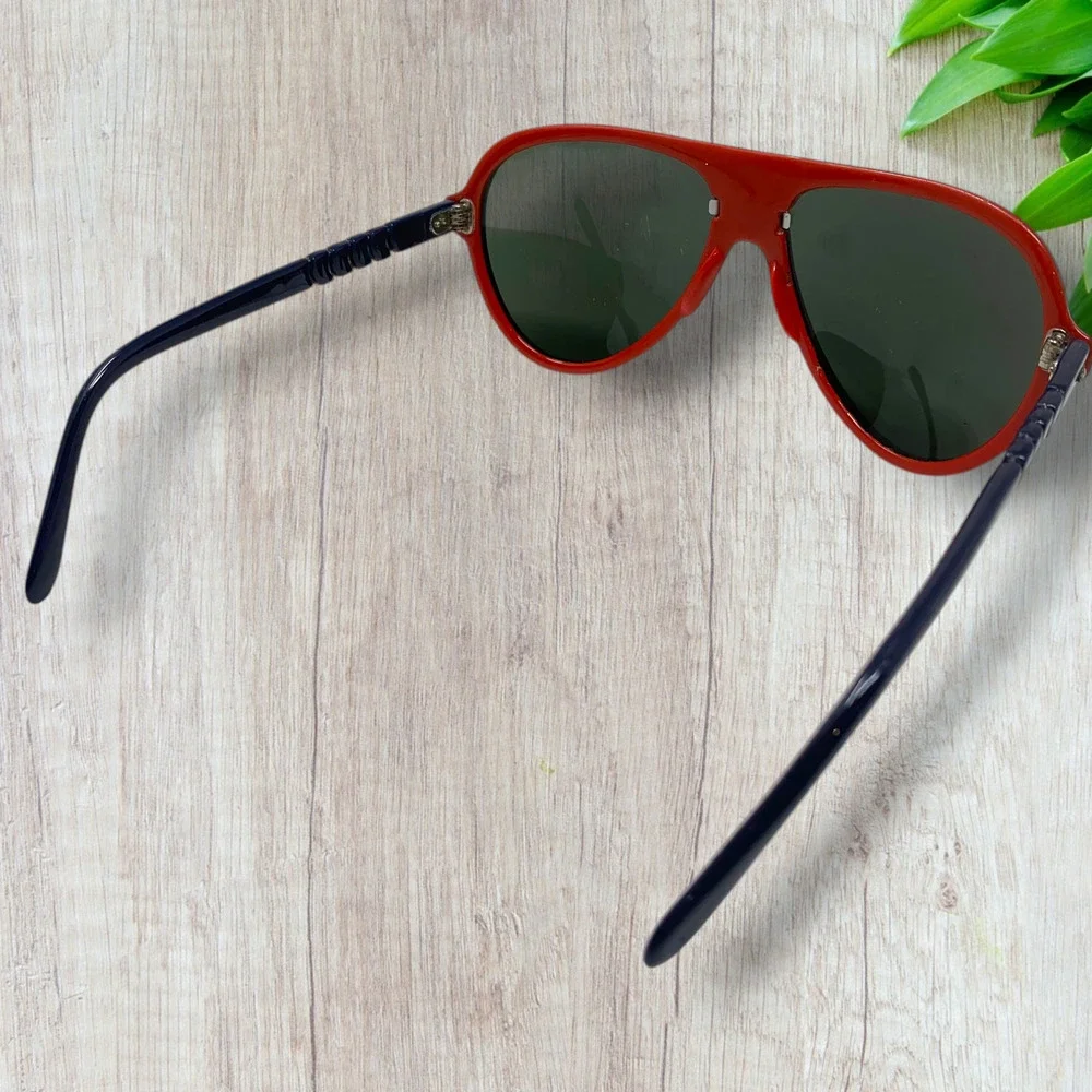 Vintage 1970's Style Eyes Japan 0620 PP Red & Navy Sport Ski Sunglasses